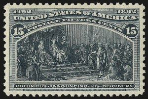 Sale Number 968A, Lot Number 286, 1893 Columbian Issue (Scott 230-245)