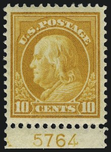 Sale 968B, Lot 532, 1912-14 Washington-Franklin Issue (Scott 405-423)
