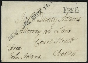 Sale 973, Lot 3, Autographs, Free Franks and Stampless Covers