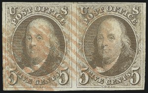Sale 975, Lot 1079, 1847 Issue (Scott 1-2)