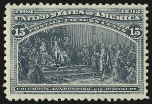 Sale 975, Lot 1520, 1893 Columbian Issue (10c thru $1.00, Scott 237-241)