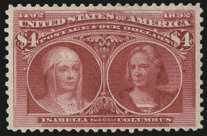 Sale 975, Lot 1547, 1893 Columbian Issue ($2.00 thru $5.00, Scott 242-245)
