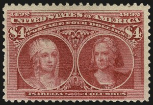 Sale 975, Lot 1548, 1893 Columbian Issue ($2.00 thru $5.00, Scott 242-245)