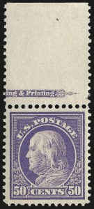 Sale 975, Lot 1843, 1912-14 Washington-Franklin Issue (Scott 405-423)