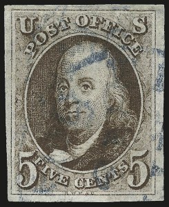 Sale 976, Lot 1059, 1847 Issue (Scott 1-2)