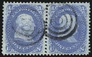 Sale 976, Lot 1410, 1867-68 Grilled Issue (F Grill - Scott 92-101)