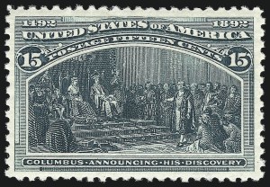 Sale 976, Lot 1685, 1893 Columbian Issue (10c thru $1.00, Scott 237-241)