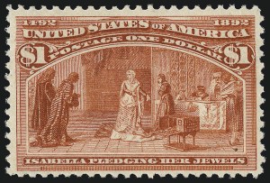 Sale 976, Lot 1696, 1893 Columbian Issue (10c thru $1.00, Scott 237-241)
