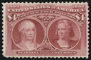 Sale 976, Lot 1714, 1893 Columbian Issue ($2.00 thru $5.00, Scott 242-245)