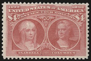 Sale 976, Lot 1715, 1893 Columbian Issue ($2.00 thru $5.00, Scott 242-245)