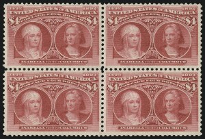 Sale 976, Lot 1717, 1893 Columbian Issue ($2.00 thru $5.00, Scott 242-245)