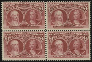 Sale 976, Lot 1718, 1893 Columbian Issue ($2.00 thru $5.00, Scott 242-245)