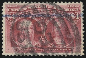 Sale 976, Lot 1720, 1893 Columbian Issue ($2.00 thru $5.00, Scott 242-245)