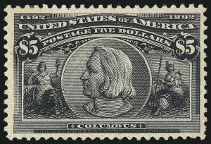 Sale 976, Lot 1722, 1893 Columbian Issue ($2.00 thru $5.00, Scott 242-245)