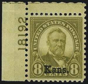 Sale Number 976, Lot Number 2194, Kans.-Nebr. Overprints (Scott 659-678)