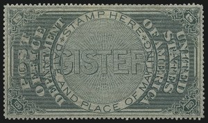 Sale 976, Lot 2590, The Martin Richardson Gold Medal Collection of U.S. Post Office Seals (1872 Registry Seals)
