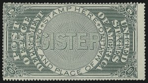 Sale 976, Lot 2595, The Martin Richardson Gold Medal Collection of U.S. Post Office Seals (1872 Registry Seals)