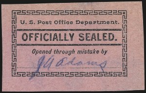 Sale 976, Lot 2631, The Martin Richardson Gold Medal Collection of U.S. Post Office Seals (Typeset Seals)