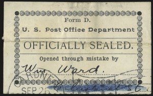 Sale 976, Lot 2633, The Martin Richardson Gold Medal Collection of U.S. Post Office Seals (Typeset Seals)