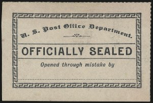 Sale 976, Lot 2637, The Martin Richardson Gold Medal Collection of U.S. Post Office Seals (Typeset Seals)