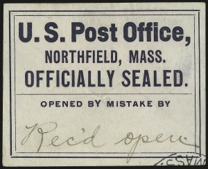 Sale 976, Lot 2646, The Martin Richardson Gold Medal Collection of U.S. Post Office Seals (Typeset Seals)