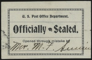 Sale 976, Lot 2649, The Martin Richardson Gold Medal Collection of U.S. Post Office Seals (Typeset Seals)