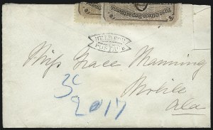 Sale 976, Lot 2657, The Martin Richardson Gold Medal Collection of U.S. Post Office Seals (1872-1969 Post Office Seals on Cover)