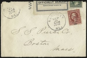 Sale 976, Lot 2679, The Martin Richardson Gold Medal Collection of U.S. Post Office Seals (Typeset Seals on Cover)