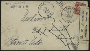 Sale 976, Lot 2682, The Martin Richardson Gold Medal Collection of U.S. Post Office Seals (Typeset Seals on Cover)