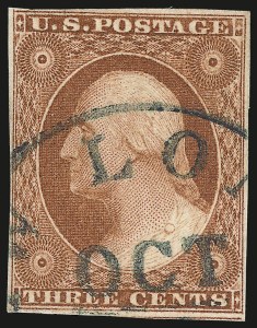 Sale 982, Lot 5057, 1c-3c 1851-56 Issue (Scott 5-11)