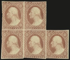 Sale 982, Lot 5062, 1c-3c 1851-56 Issue (Scott 5-11)