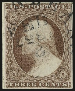 Sale 982, Lot 5070, 1c-3c 1851-56 Issue (Scott 5-11)