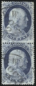Sale 982, Lot 5107, 1c-3c 1857-60 Issue (Scott 18-26A)