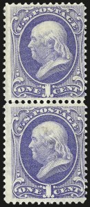 Sale 982, Lot 5403, 1870-71 National Bank Note Co. Grilled Issue (Scott 134-144)