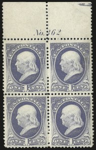 Sale 982, Lot 5501, 1881-87 American Bank Note Co. Issues (Scott 205-218)