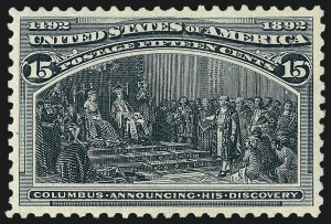Sale 982, Lot 5565, 1893 Columbian Issue (10c thru $1.00, Scott 237-241)