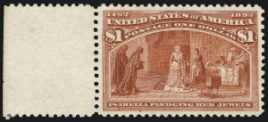 Sale 982, Lot 5575, 1893 Columbian Issue (10c thru $1.00, Scott 237-241)