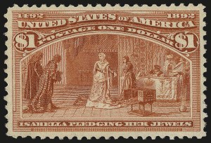 Sale 982, Lot 5576, 1893 Columbian Issue (10c thru $1.00, Scott 237-241)