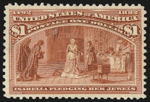 Sale 982, Lot 5578, 1893 Columbian Issue (10c thru $1.00, Scott 237-241)