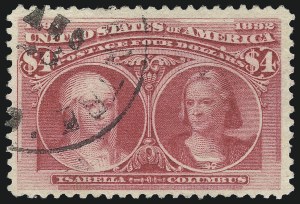 Sale 982, Lot 5590, 1893 Columbian Issue ($2.00 thru $5.00, Scott 242-245)