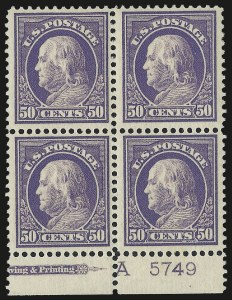 Sale 982, Lot 5808, 1912-14 Washington-Franklin Issue (Scott 405-423)
