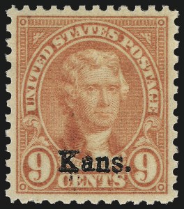 Sale Number 982, Lot Number 6008, Kans.-Nebr. Overprints (Scott 659-678)