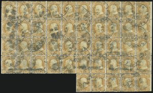 Sale 1000, Lot 1025, The Peter G. Dupuy Collection of High-Value 1857-60 Issues - Large Multiples