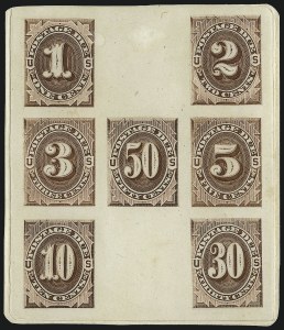 Sale 1003, Lot 5245, United States Postage Due Issues (Proofs and Trial Color Proofs)