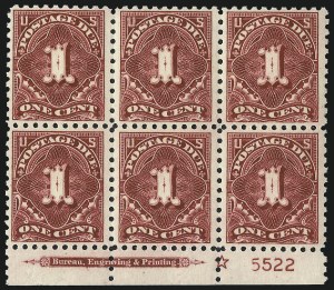 Sale 1003, Lot 5372, United States Postage Due Issues (Blocks and Plate Blocks, Scott J52-J66)