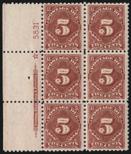 Sale 1003, Lot 5379, United States Postage Due Issues (Blocks and Plate Blocks, Scott J52-J66)
