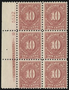 Sale 1003, Lot 5385, United States Postage Due Issues (Blocks and Plate Blocks, Scott J52-J66)