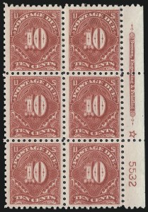 Sale 1003, Lot 5386, United States Postage Due Issues (Blocks and Plate Blocks, Scott J52-J66)