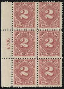 Sale 1003, Lot 5389, United States Postage Due Issues (Blocks and Plate Blocks, Scott J52-J66)