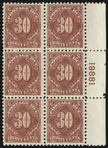 Sale 1003, Lot 5391, United States Postage Due Issues (Blocks and Plate Blocks, Scott J52-J66)